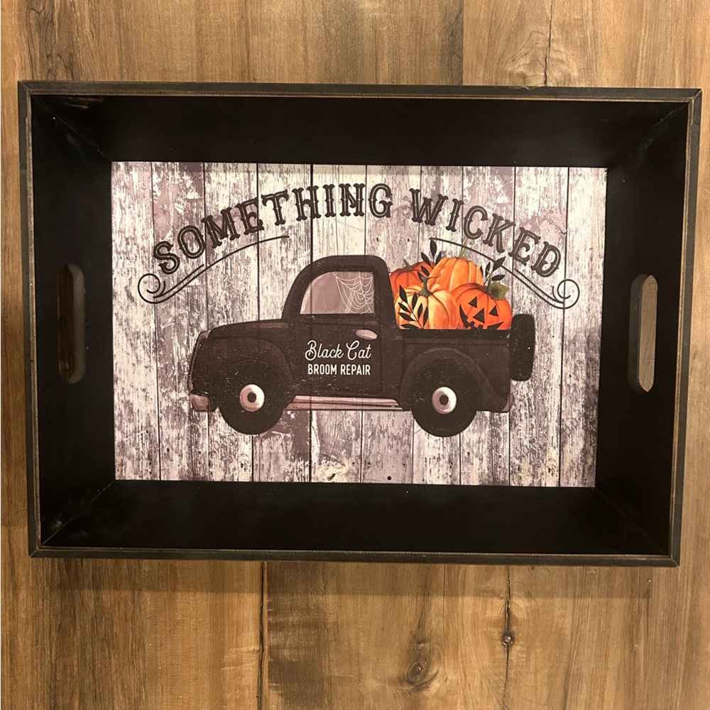 Halloween Decor Wood Tray